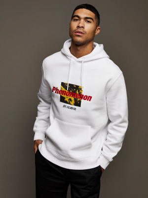 Phenomenon Print Hoodie In White