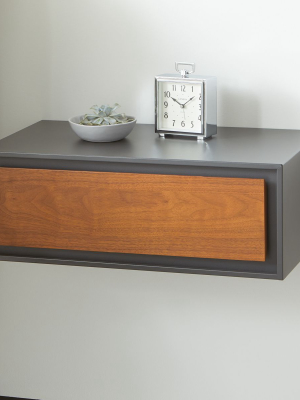 Pilsen Walnut And Graphite Floating Nightstand