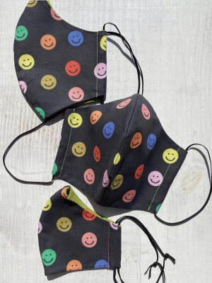 Reversible Cloth Face Mask: Rainbow Smiles