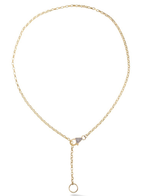 Luxe Diamond Chain Lariat Necklace