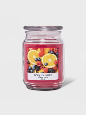 20oz Lidded Glass Jar Berry Mandarin Candle