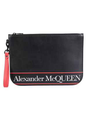 Alexander Mcqueen Logo Printed Clutch Bag