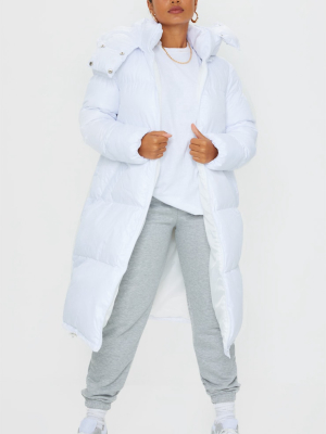 Petite White Maxi Puffer Coat