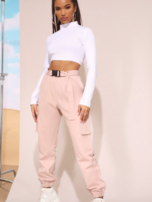 Nude Utility Buckle Belt Joggers