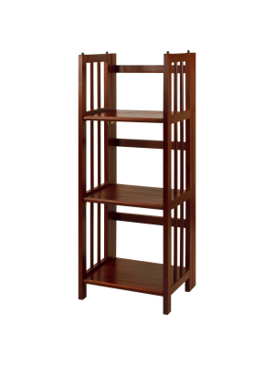 38" 3-shelf Folding Bookcase - Flora Home