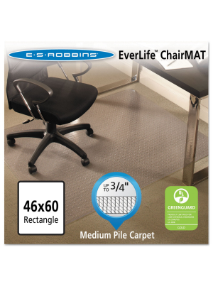 3'10"x5' Rectangle Solid Office Chair Mat Clear - Es Robbins