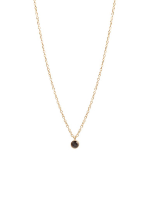 14k Single Black Diamond Pendant Necklace