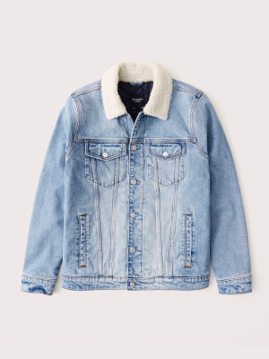 Sherpa Collar Denim Jacket