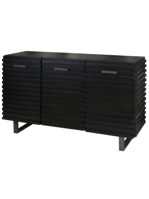 Horizon Three Door Credenza Cocoa Black - Stylecraft