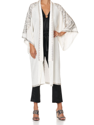 Mid Length Kimono Coat Luxe Cream