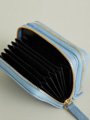 Mini Petra Caviar Leather Double Zip Cardholder