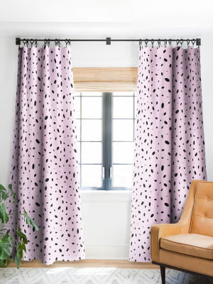 Emanuela Carratoni Bubble Pattern On Pink Single Panel Blackout Window Curtain By Deny Designs.