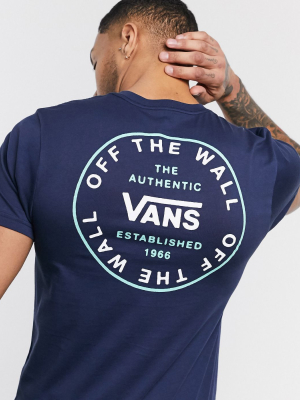 Vans Old Skool Circle Logo T-shirt In Navy