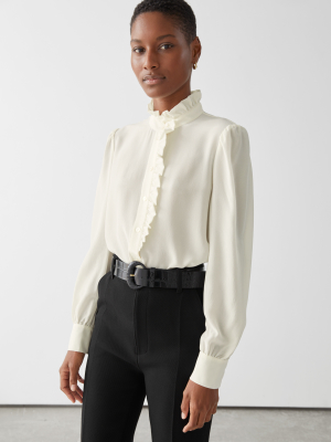 Straight Fit Silk Shirt