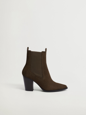 Heel Leather Ankle Boot