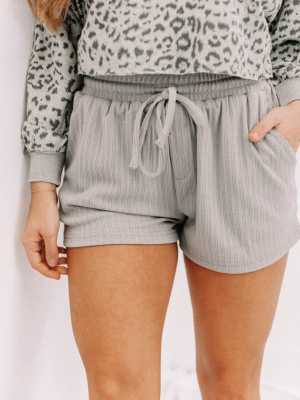 Grey Lounge Knit Shorts