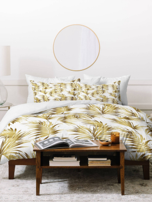 Marta Barragan Camarasa Golden Palms Duvet Set - Deny Designs