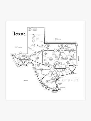Texas State Letterpress Print