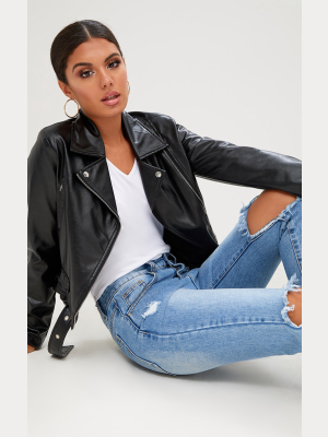 Polie Black Pu Biker Jacket