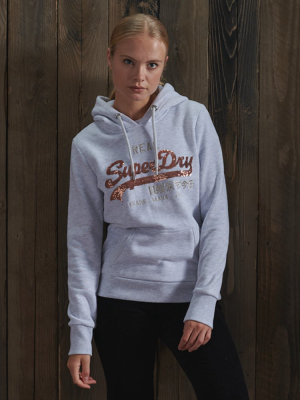 Vintage Logo Sequin Brushed Hoodie