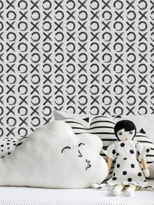 Xo Wallpaper In Charcoal By Marley + Malek Kids