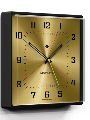 Box Office Clock In Black And Spun Brass Dial