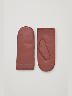 Cashmere-leather Mix Mittens
