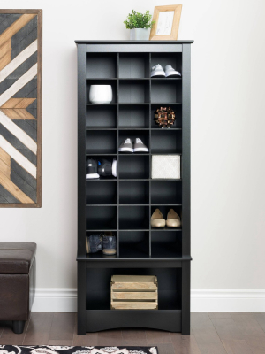 Tall Shoe Cubbie Cabinet Black - Prepac