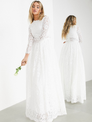 Asos Edition Grace Lace Crop Top Wedding Dress