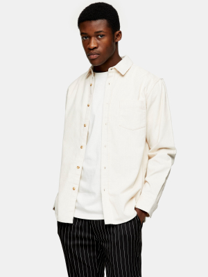 Ecru Corduroy Slim Shirt