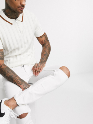 Only & Sons Jeans In Skinny Fit White