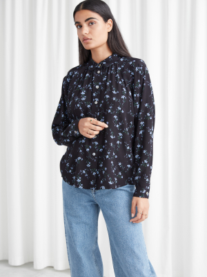 Oversized Floral Print Shirt