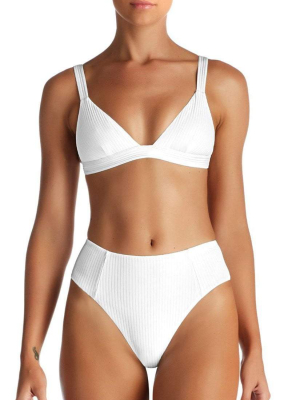 Vitamin A Neutra Ecorib Triangle Bikini Top In White