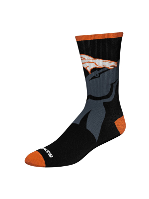 Nfl Denver Broncos Tone Black Crew Socks