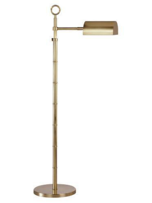 Meurice Adjustable Task Floor Lamp In Antique Natural Brass