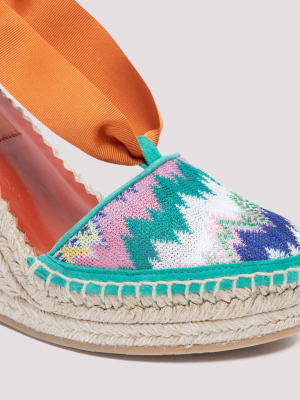 Missoni Ribbon-tie Wedged Espadrilles