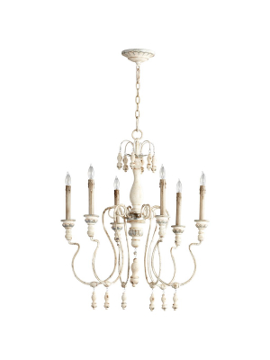 Chantal Six Light Chandelier In Parisian Blue