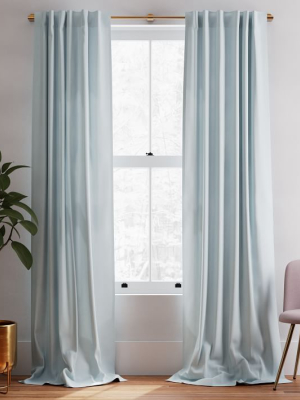 Belgian Flax Linen Melange Curtain - Washed Blue Gemstone