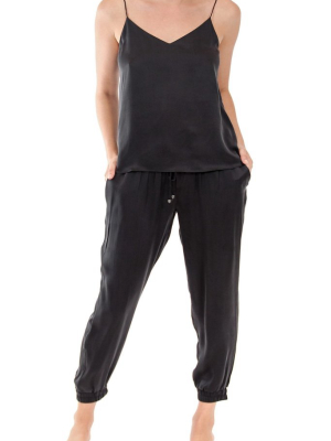 Silk Satin Track Pants