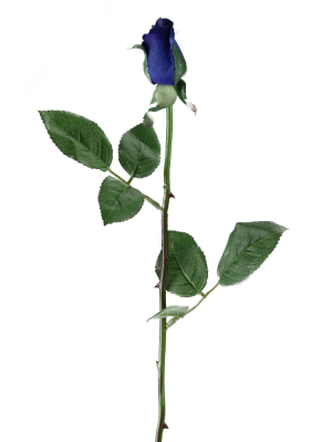 Allstate Floral 23" Royal Blue Artificial Long Single Stem Budding Rose Pick