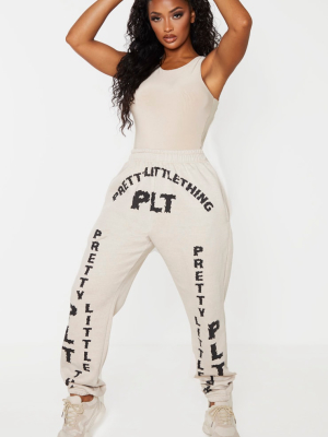 Prettylittlething Shape Stone Slogan Print Joggers