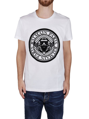 Balmain Coin Flocked Logo T-shirt