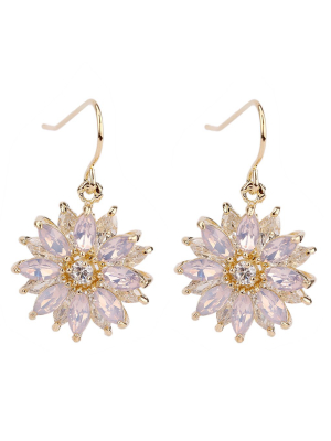 Lisann Earring-gold Pink Opal White Crystal