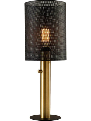 Niort Tall Table Lamp Black/antique Brass