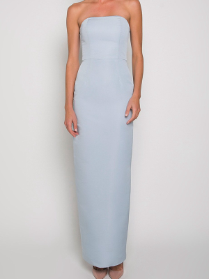 Silk Faille Strapless Column Gown