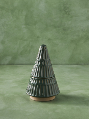 Evergreen Tree Ceramic Candle