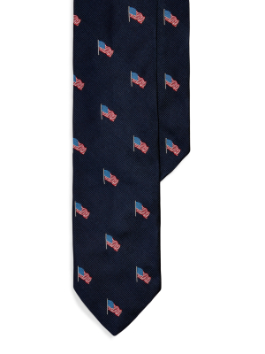 American Flag Silk Narrow Tie