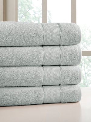 Modern Threads Spunloft 4 Pack Bath Sheet 35" X 66", Gray.