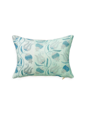 Aqua Pomegranate Suzani - Lumbar Pillow