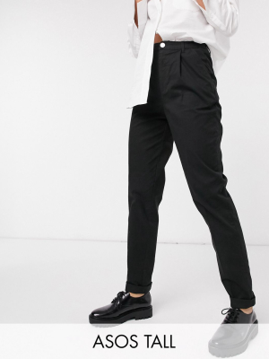 Asos Design Tall Hourglass Chino Pants In Black